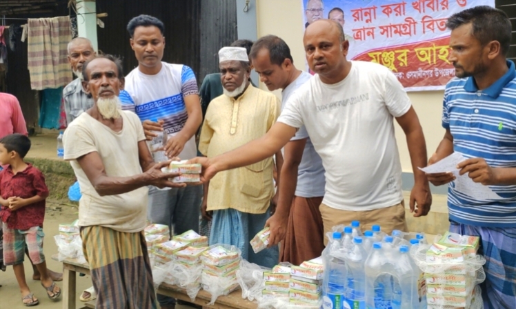 ওসমানীনগরে রান্না করা খাবার বিতরণ করলেন মঞ্জুর